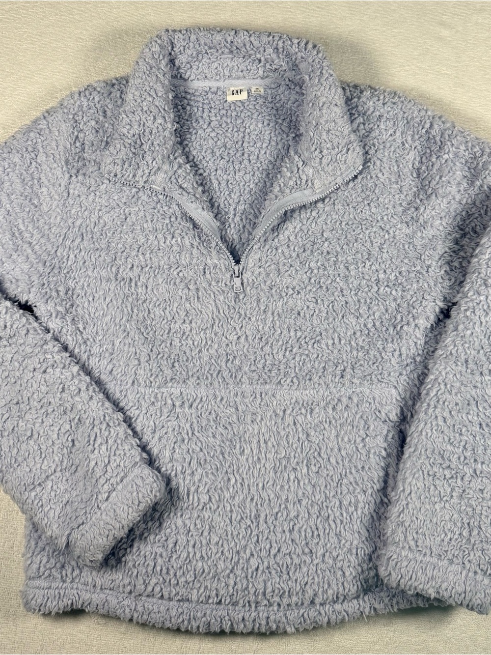 GAP Lavender Sherpa Quarter-Zip Pullover